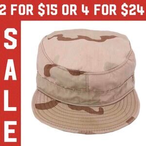 🔴 Military desert camouflage cap 80s 1980s vintage